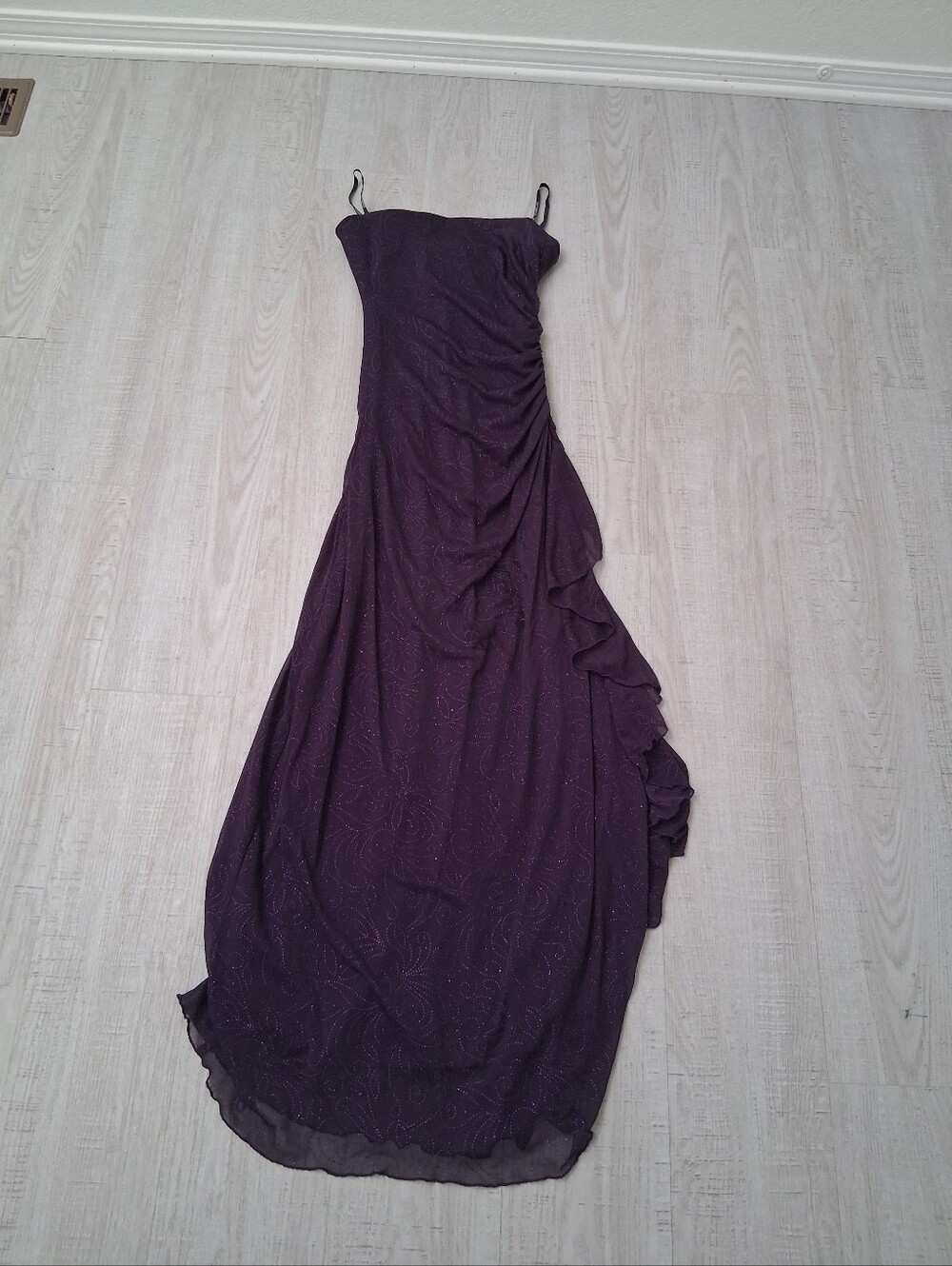 Vintage Y2K Beaded Dress Whimsigoth Fairy Vibes Women's XS Purple Strapless